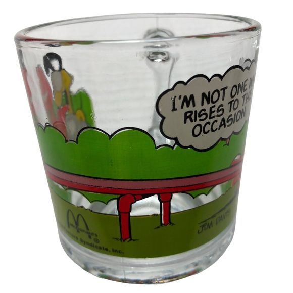 VINTAGE McDonalds Garfield & Odie Glass Coffee Tea Mug Cup Anchor Hocking 1980 - Picture 5 of 7